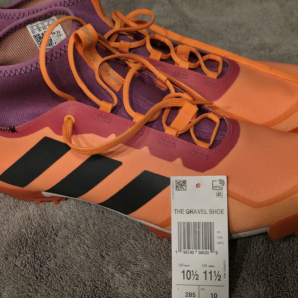 Adidas Men's Orange and Purple Gravel Shoes